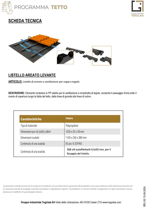 Listello areato levante - scheda-tecnica-copertina
