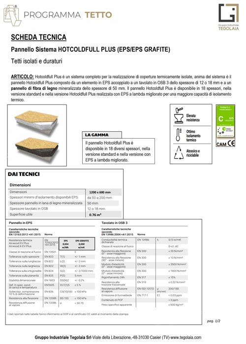 Pannello sistema HOTCOLDFULL PLUS - scheda-tecnica-copertina