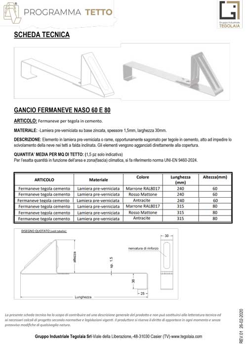 GANCIO FERMANEVE NASO 60 E 80 - Programma Tetto