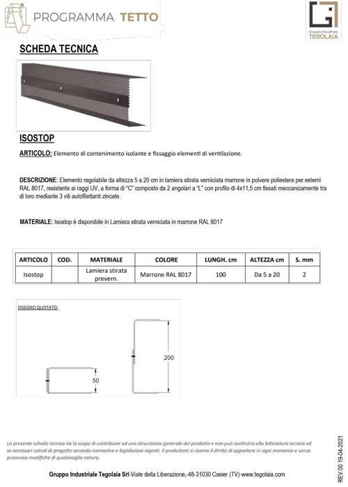 ISOSTOP - Programma Tetto