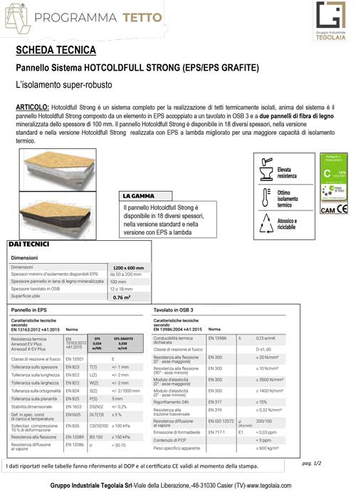 Pannello Sistema HOTCOLDFULL STRONG - Programma Tetto