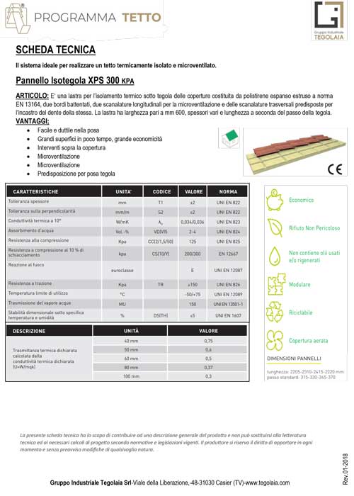 Pannello Isotegola XPS 300 KPA - Programma Tetto