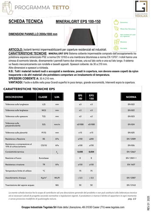 MINERALGRIT EPS 100-150 - Programma Tetto